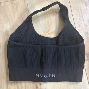 NVGTN Black Ribbed Sports Bra
